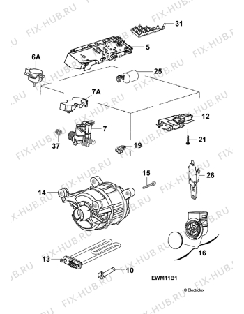 Взрыв-схема стиральной машины Zanussi ZWT10120 - Схема узла Electrical equipment 268